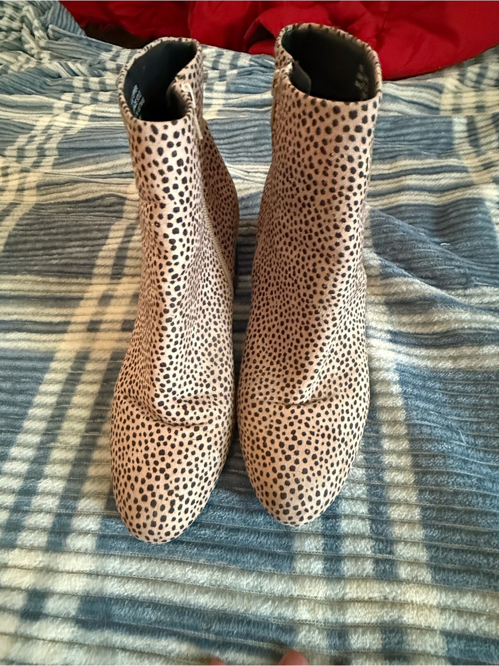LOFT Leopard-Print Ankle Booties in Tan and Black
